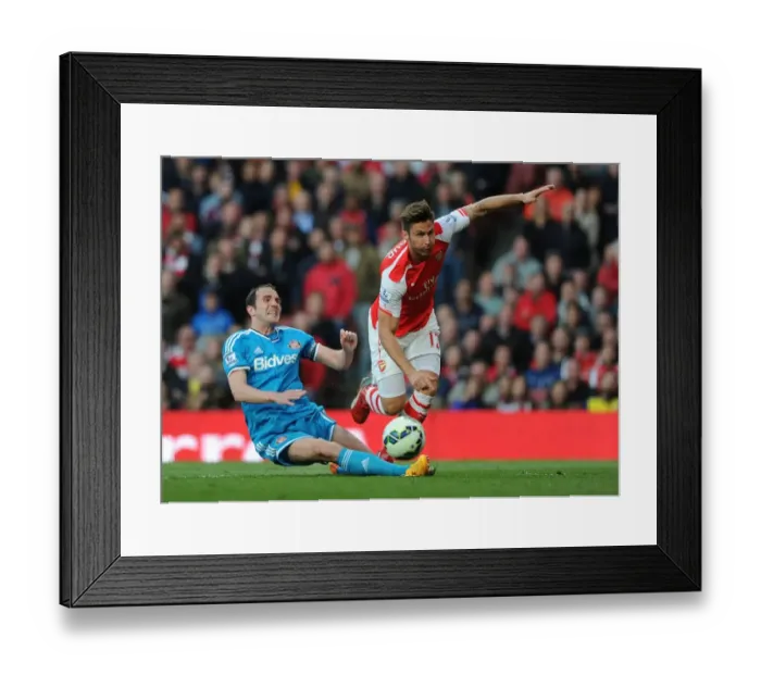 Framed Print : Intense Battle: Olivier Giroud vs. John O'Shea - Arsenal vs. Sunderland, Premier League Clash (2015) Framed Print : Intense Battle: Olivier Giroud vs. John O'Shea - Arsenal vs. Sunderland, Premier League Clash (2015)