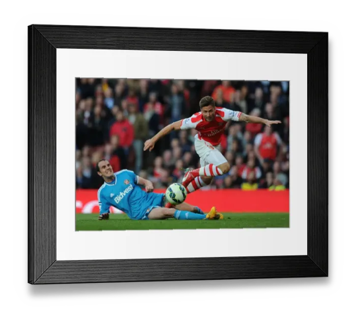 Framed Print : Giroud vs. O'Shea: A Fight for Possession in the Intense Arsenal vs. Sunderland Premier League Clash (2014-15) Framed Print : Giroud vs. O'Shea: A Fight for Possession in the Intense Arsenal vs. Sunderland Premier League Clash (2014-15)