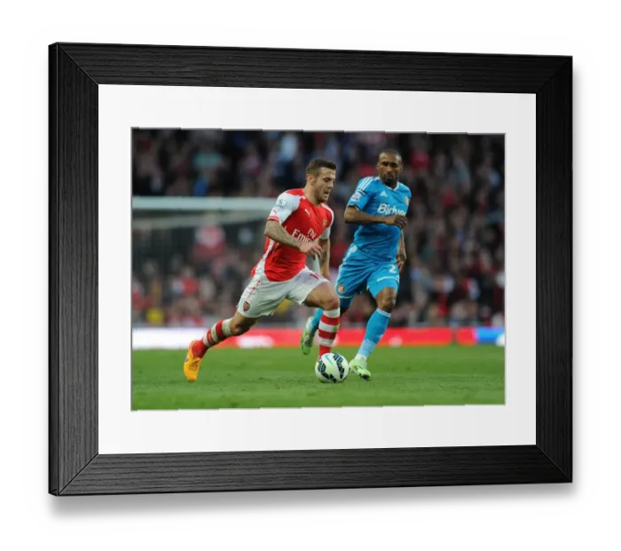 Framed Print : Jack Wilshere Outsmarts Jermain Defoe: Arsenal's Midfield Maestro Outmaneuvers Sunderland Rival in Thrilling 2014-15 Premier League Showdown Framed Print : Jack Wilshere Outsmarts Jermain Defoe: Arsenal's Midfield Maestro Outmaneuvers Sunderland Rival in Thrilling 2014-15 Premier League Showdown