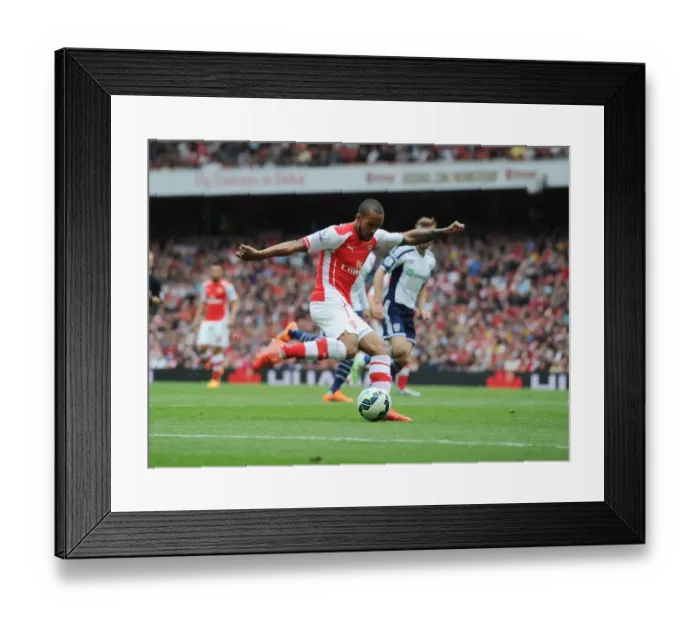Framed Print : Theo Walcott Scores: Arsenal's Winning Goal Against West Bromwich Albion, Premier League 2014 / 15 Framed Print : Theo Walcott Scores: Arsenal's Winning Goal Against West Bromwich Albion, Premier League 2014 / 15