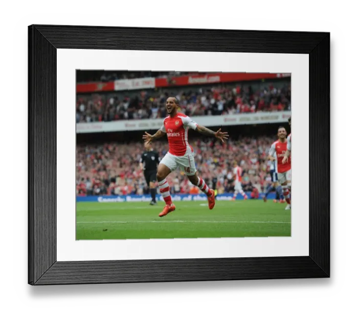Framed Print : Theo Walcott's Brace: Arsenal's Winning Moment Against West Bromwich Albion (2014 / 15) Framed Print : Theo Walcott's Brace: Arsenal's Winning Moment Against West Bromwich Albion (2014 / 15)
