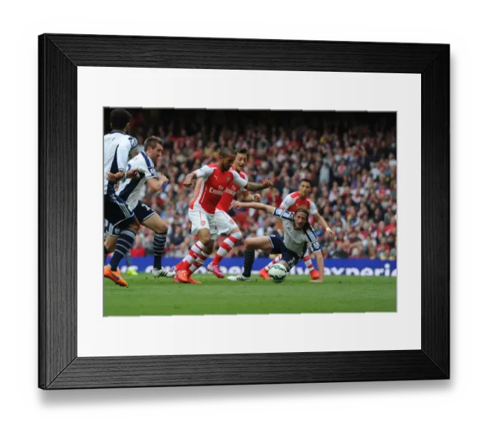 Framed Print : Theo Walcott's Stunner: Arsenal's Game-Winning Goal Against West Bromwich Albion (2014 / 15)