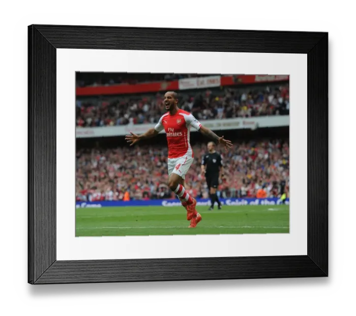 Framed Print : Theo Walcott's Brace: Arsenal Clinch Victory Over West Bromwich Albion (2014 / 15)