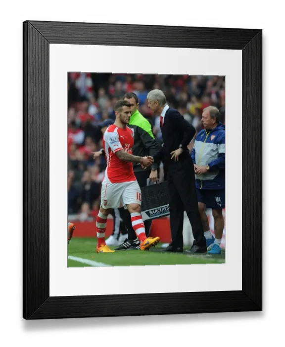 Framed Print : Jack Wilshere Bids Emotional Farewell to Arsene Wenger in Last Home Game