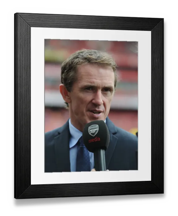 Framed Print : AP McCoy's Half Time Interview at Arsenal vs. West Bromwich Albion (2015)