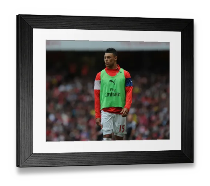 Framed Print : Arsenal's Alex Oxlade-Chamberlain in Action During Premier League Clash Against West Bromwich Albion (2014 / 15)