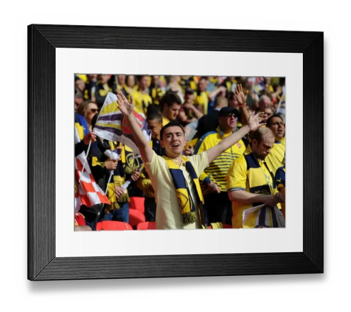 Framed Print : Triumphant Arsenal Fan's Moment before the FA Cup Victory: Arsenal 4-0 Aston Villa at Wembley Stadium (May 30, 2015) Framed Print : Triumphant Arsenal Fan's Moment before the FA Cup Victory: Arsenal 4-0 Aston Villa at Wembley Stadium (May 30, 2015)