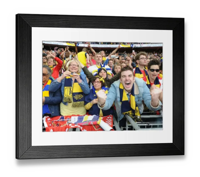 Framed Print : Arsenal FC's FA Cup Triumph: A Sea of Celebrating Fans at Wembley Stadium