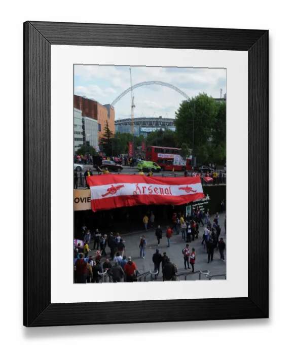 Framed Print : Arsenal Fans Gather at Wembley Park for FA Cup Final vs Aston Villa, 2015