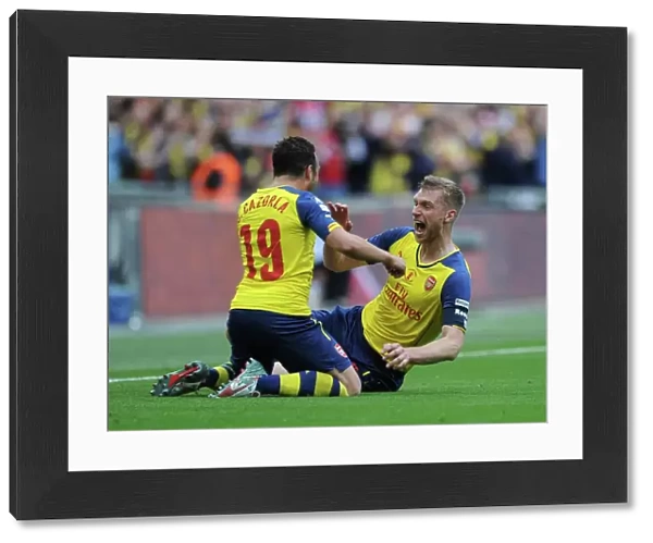 Per Mertesacker and Santi Cazorla: Arsenal's Unforgettable FA Cup Final Victory Celebration