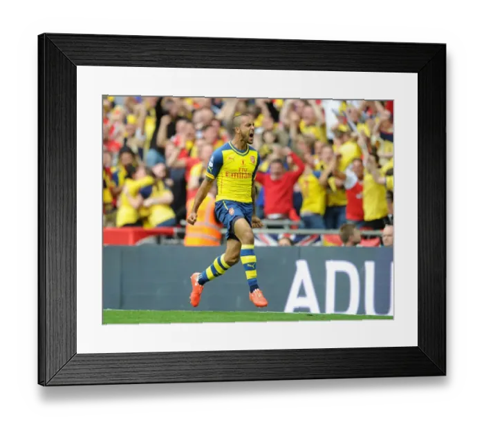Framed Print : Theo Walcott's FA Cup-Winning Goal: Arsenal's Triumph over Aston Villa, 2015 Framed Print : Theo Walcott's FA Cup-Winning Goal: Arsenal's Triumph over Aston Villa, 2015