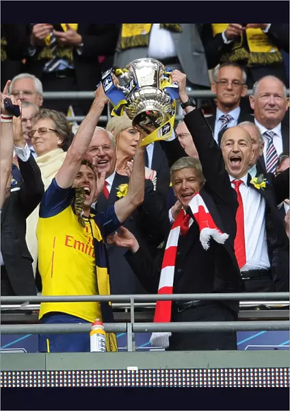 Arsenal's Glory: Monreal and Wenger Lift FA Cup After Arsenal's Victory over Aston Villa