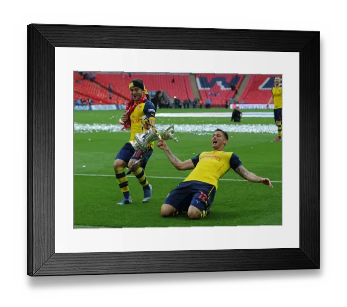 Framed Print : Arsenal's Olivier Giroud and Jack Wilshere Celebrate FA Cup Victory Framed Print : Arsenal's Olivier Giroud and Jack Wilshere Celebrate FA Cup Victory