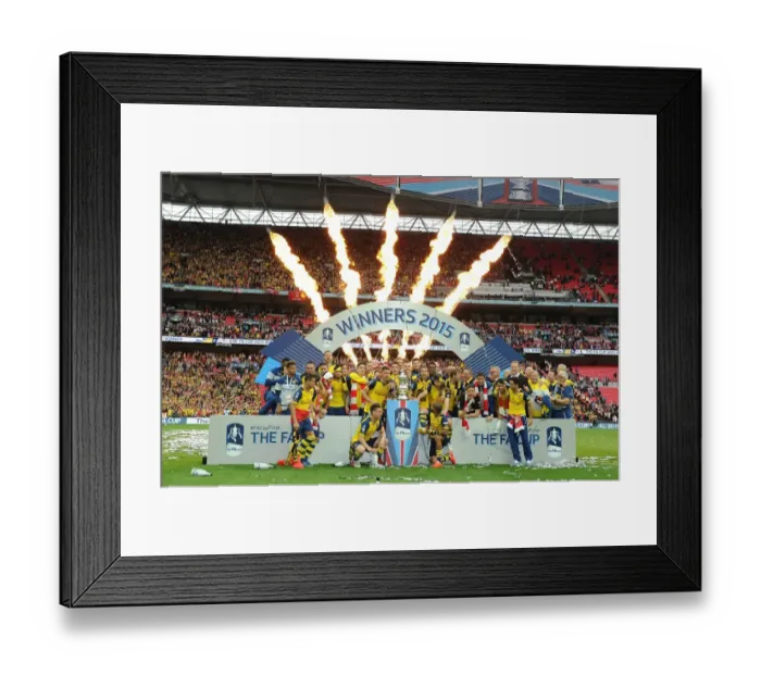 Framed Print : Arsenal Wins FA Cup: Celebrating Victory over Aston Villa at Wembley Stadium