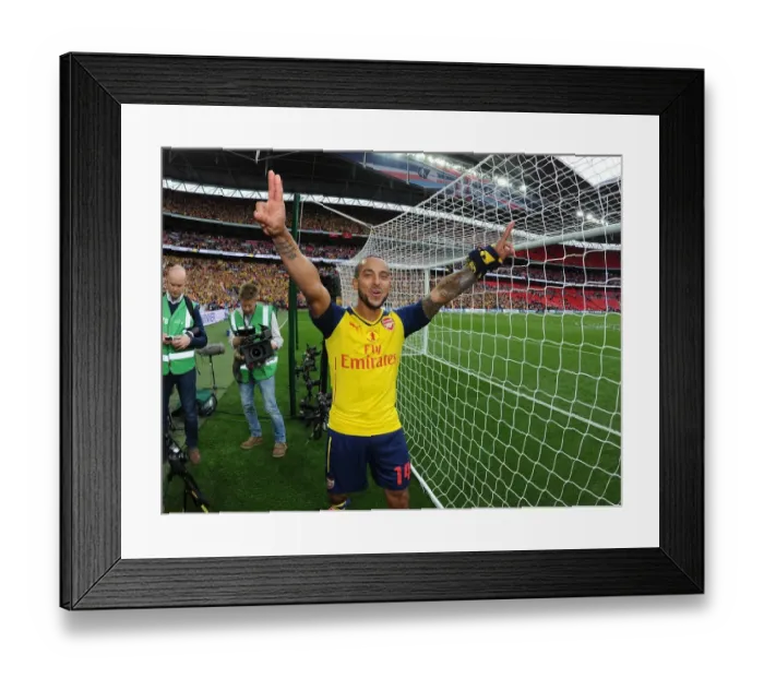 Framed Print : Theo Walcott's Emotional FA Cup Victory: Arsenal's Jubilant Celebration after Aston Villa Win Framed Print : Theo Walcott's Emotional FA Cup Victory: Arsenal's Jubilant Celebration after Aston Villa Win