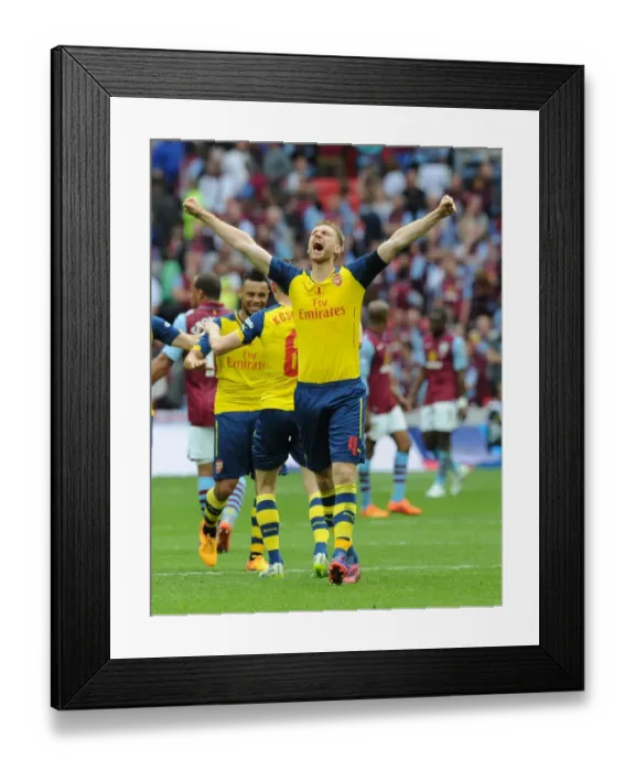 Framed Print : Arsenal's FA Cup Triumph: Mertesacker's Emotional Celebration of Giroud's Goal Framed Print : Arsenal's FA Cup Triumph: Mertesacker's Emotional Celebration of Giroud's Goal