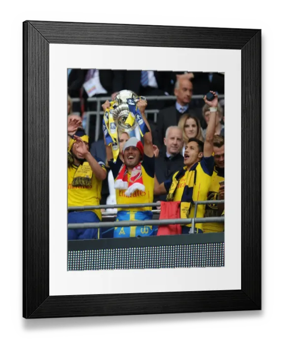 Framed Print : Arsenal FC: Santi Cazorla Lifts the FA Cup (2015)