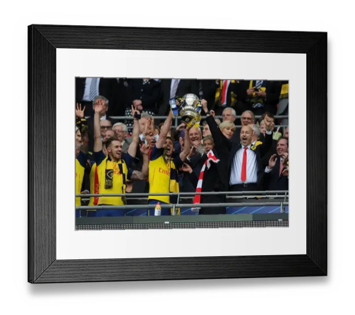Framed Print : Arsenal's FA Cup Victory: Arsene Wenger and Nacho Monreal Celebrate with the Trophy (2015) Framed Print : Arsenal's FA Cup Victory: Arsene Wenger and Nacho Monreal Celebrate with the Trophy (2015)