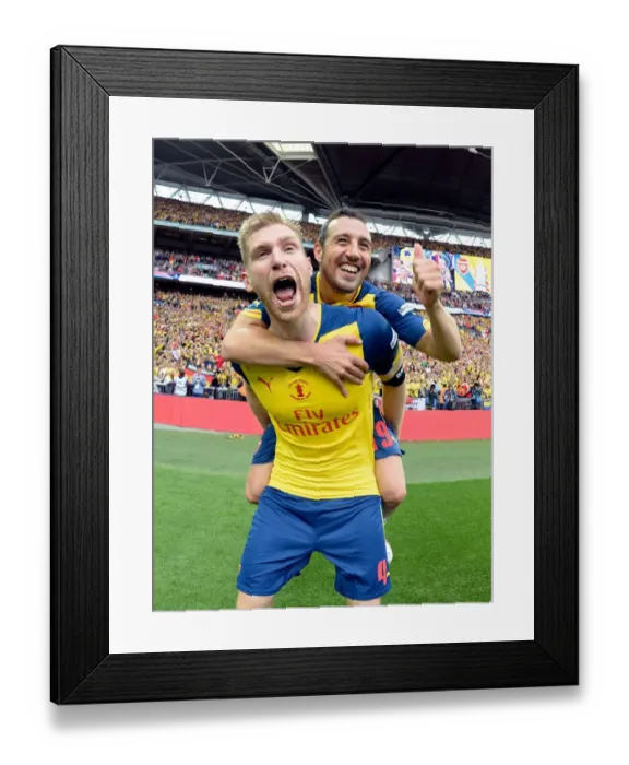Framed Print : Arsenal's Per Mertesacker and Santi Cazorla Celebrate FA Cup Victory Framed Print : Arsenal's Per Mertesacker and Santi Cazorla Celebrate FA Cup Victory