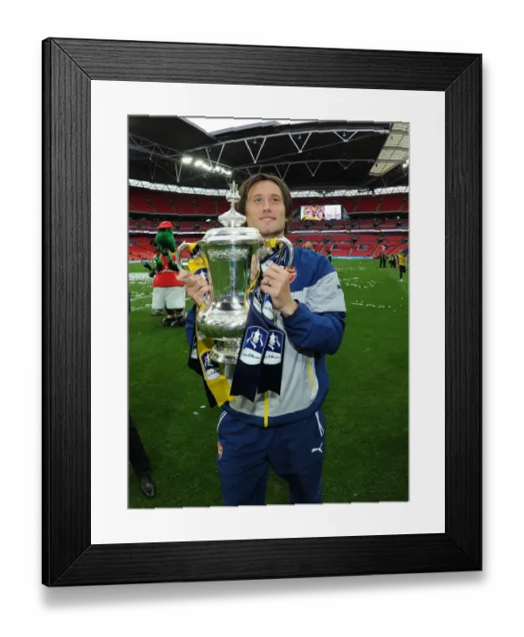 Framed Print : Arsenal's Emotional FA Cup Victory: Rosicky's Triumph at Wembley (2015)