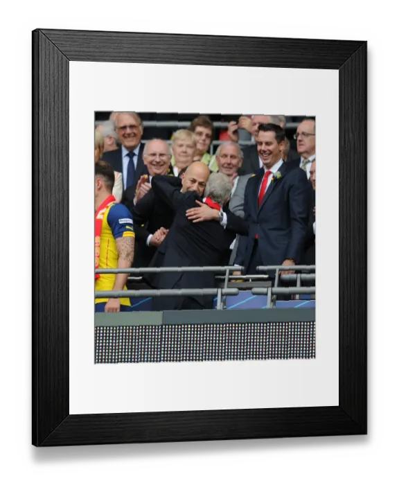 Framed Print : Arsene Wenger's Last FA Cup Victory: Arsenal Celebrate Triumph over Aston Villa