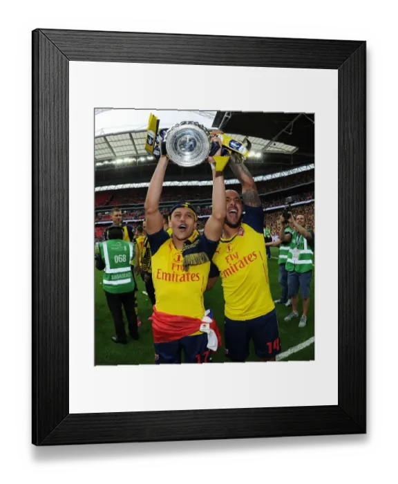 Framed Print : Arsenal FC: Alexis Sanchez and Theo Walcott's Jubilant FA Cup Victory Moment, Wembley Stadium, 2015 Framed Print : Arsenal FC: Alexis Sanchez and Theo Walcott's Jubilant FA Cup Victory Moment, Wembley Stadium, 2015