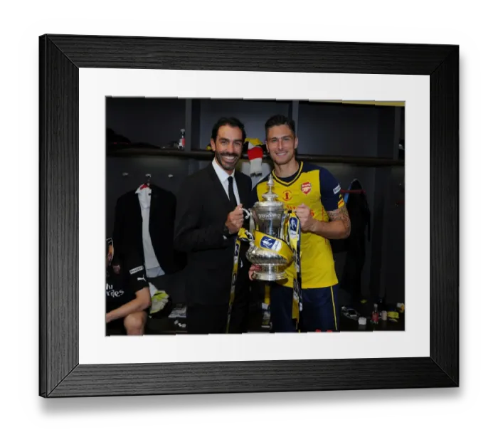 Framed Print : Arsenal FC: Olivier Giroud and Robert Pires Celebrate FA Cup Victory Framed Print : Arsenal FC: Olivier Giroud and Robert Pires Celebrate FA Cup Victory