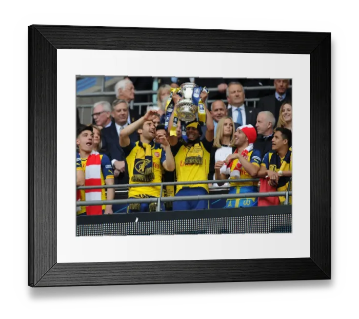 Framed Print : Arsenal FC: Francis Coquelin Lifts the FA Cup after Triumphant Victory over Aston Villa Framed Print : Arsenal FC: Francis Coquelin Lifts the FA Cup after Triumphant Victory over Aston Villa
