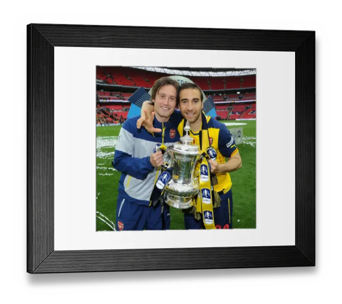 Framed Print : Arsenal FC: Rosicky and Flamini's Jubilant FA Cup Victory Moment