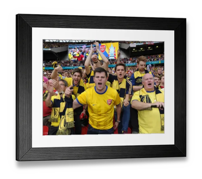 Framed Print : Jubilant Arsenal Fans Celebrate FA Cup Victory: Arsenal 4-0 Aston Villa (FA Cup Final, Wembley Stadium, 30 / 5 / 15)
