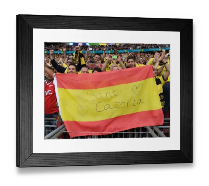 Framed Print : Jubilant Arsenal Fans Celebrate FA Cup Victory: Arsenal 4-0 Aston Villa (FA Cup Final, Wembley Stadium, 30 / 5 / 15)