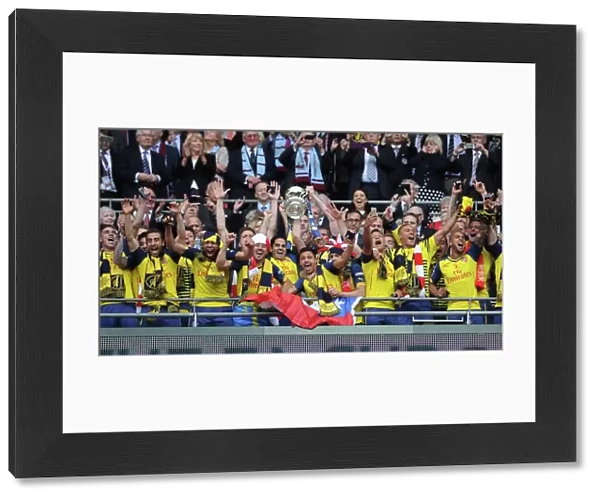 Arsenal Celebrates FA Cup Victory: 4-0 Over Aston Villa (FA Cup Final, Wembley Stadium, 2015)