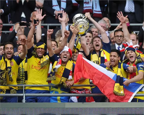 Arsenal's FA Cup Champions: Coquelin, Cazorla, Arteta, Mertesacker, and Sanchez Celebrate Victory