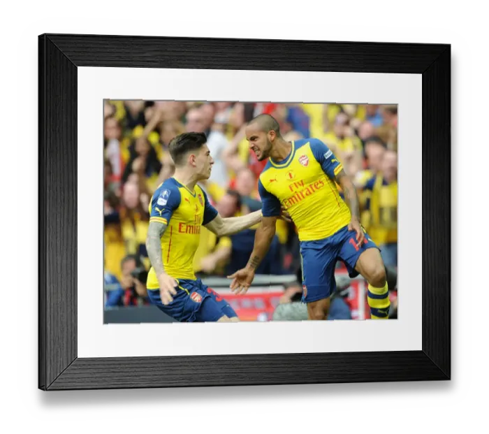 Framed Print : Unstoppable Arsenal: Walcott and Bellerin's FA Cup Final Goal Celebration (4-0 vs Aston Villa, 2015)