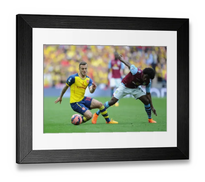 Framed Print : Jack Wilshere (Arsenal) Carlos Sanchez (Villa). Arsenal 4: 0 Aston Villa. FA Cup Final
