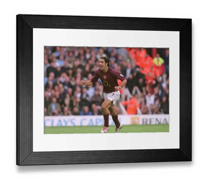 Framed Print : Robert Pires Thrilling Penalty Kick: Arsenal's 1-0 Victory Over Manchester City, FA Premier League, Highbury, London, 2005