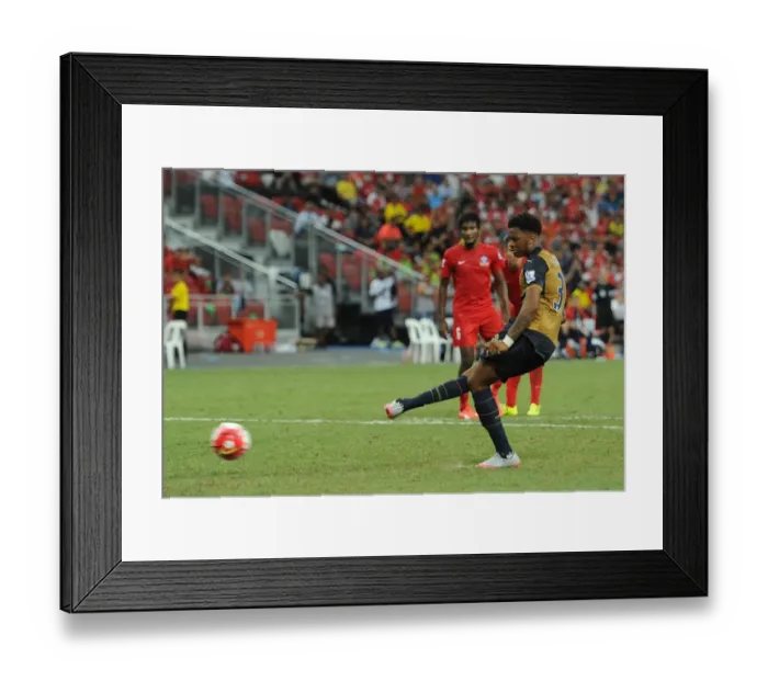 Framed Print : Chuba Akpom's Hat-trick: Arsenal Wins Barclays Asia Trophy against Singapore XI