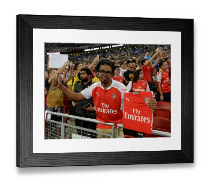 Framed Print : Arsenal Fan's Unwavering Passion: Arsenal v Singapore XI, Barclays Asia Trophy, Kallang, Singapore (July 15, 2015) Framed Print : Arsenal Fan's Unwavering Passion: Arsenal v Singapore XI, Barclays Asia Trophy, Kallang, Singapore (July 15, 2015)
