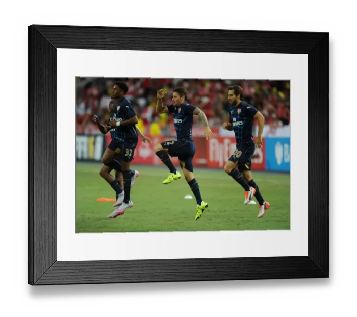 Framed Print : Mathieu Debuchy: Arsenal Star Gears Up for Arsenal v Singapore XI at the Barclays Asia Trophy