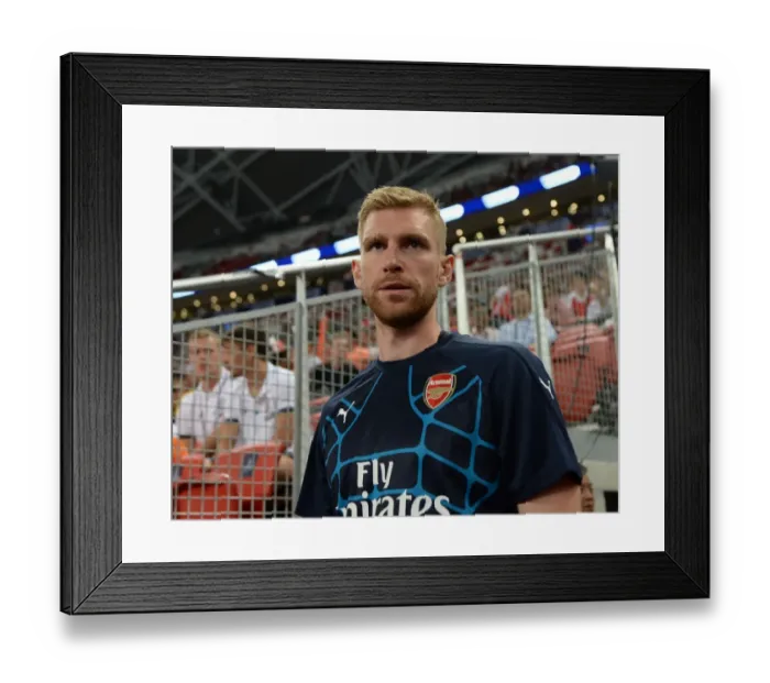 Framed Print : Per Mertesacker: Arsenal Football Club - Pre-Match Focus at 2015 Barclays Asia Trophy, Kallang, Singapore Framed Print : Per Mertesacker: Arsenal Football Club - Pre-Match Focus at 2015 Barclays Asia Trophy, Kallang, Singapore