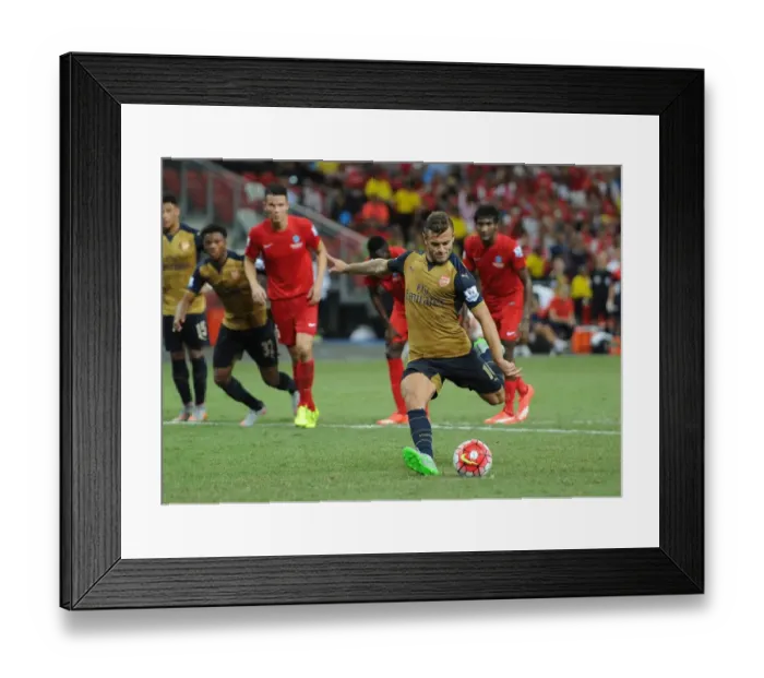 Framed Print : Jack Wilshere Scores Arsenal's Second Goal at 2015 Barclays Asia Trophy in Singapore