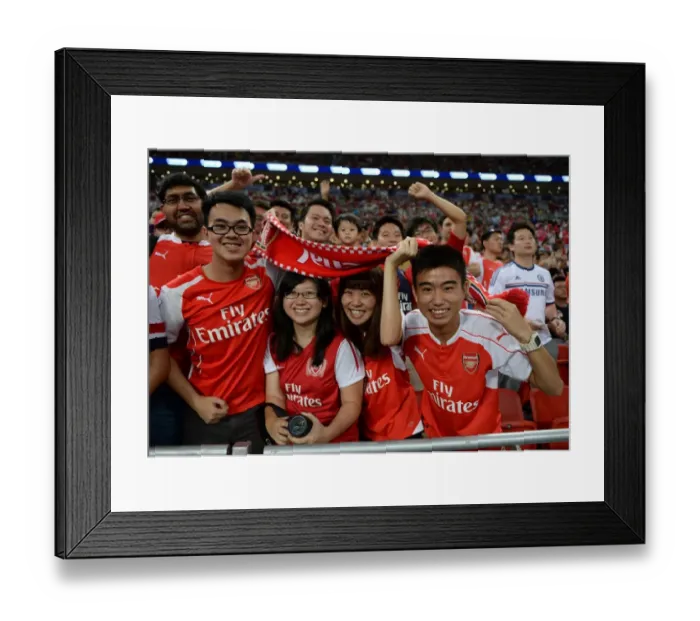 Framed Print : Arsenal Fans Unite: Arsenal v Everton - Barclays Asia Trophy 2015, Singapore