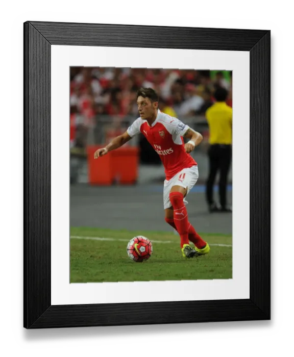 Framed Print : Mesut Ozil in Action: Arsenal vs. Everton, 2015-16 Asia Trophy, Singapore