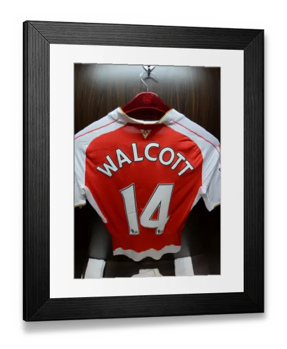 Framed Print : Theo Walcott's Arsenal Shirt: Pre-Match Display at Asia Trophy 2015-16 Framed Print : Theo Walcott's Arsenal Shirt: Pre-Match Display at Asia Trophy 2015-16