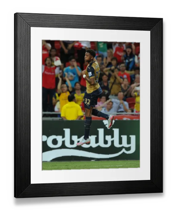 Framed Print : Chuba Akpom Scores: Arsenal's Victory at 2015 Barclays Asia Trophy, Kallang, Singapore