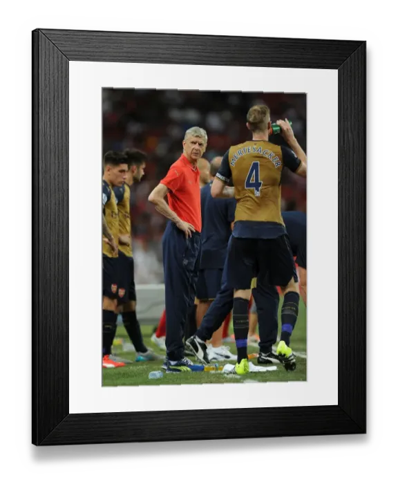 Framed Print : Arsene Wenger and Per Mertesacker Lead Arsenal Against Singapore XI in Barclays Asia Trophy Framed Print : Arsene Wenger and Per Mertesacker Lead Arsenal Against Singapore XI in Barclays Asia Trophy