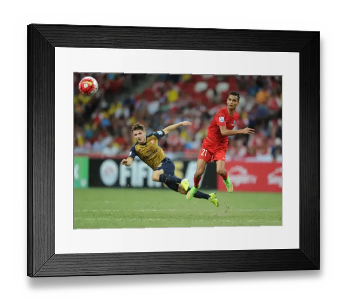 Framed Print : Arsenal vs Singapore XI: Battle at the Singapore National Stadium