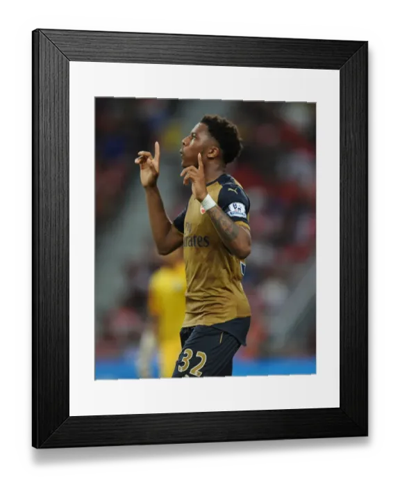 Framed Print : Chuba Akpom Scores His Fourth Goal: Arsenal vs. Singapore XI at Singapore National Stadium