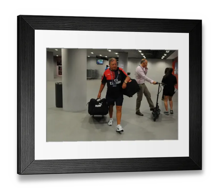 Framed Print : Arsenal Kit Manager Vic Akers Gears Up for Arsenal v Singapore XI at 2015 Barclays Asia Trophy