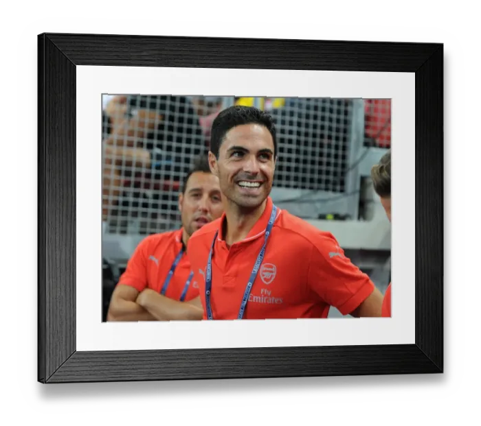 Framed Print : Mikel Arteta - Arsenal Football Club: Pre-Match Focus at the Singapore National Stadium, 2015